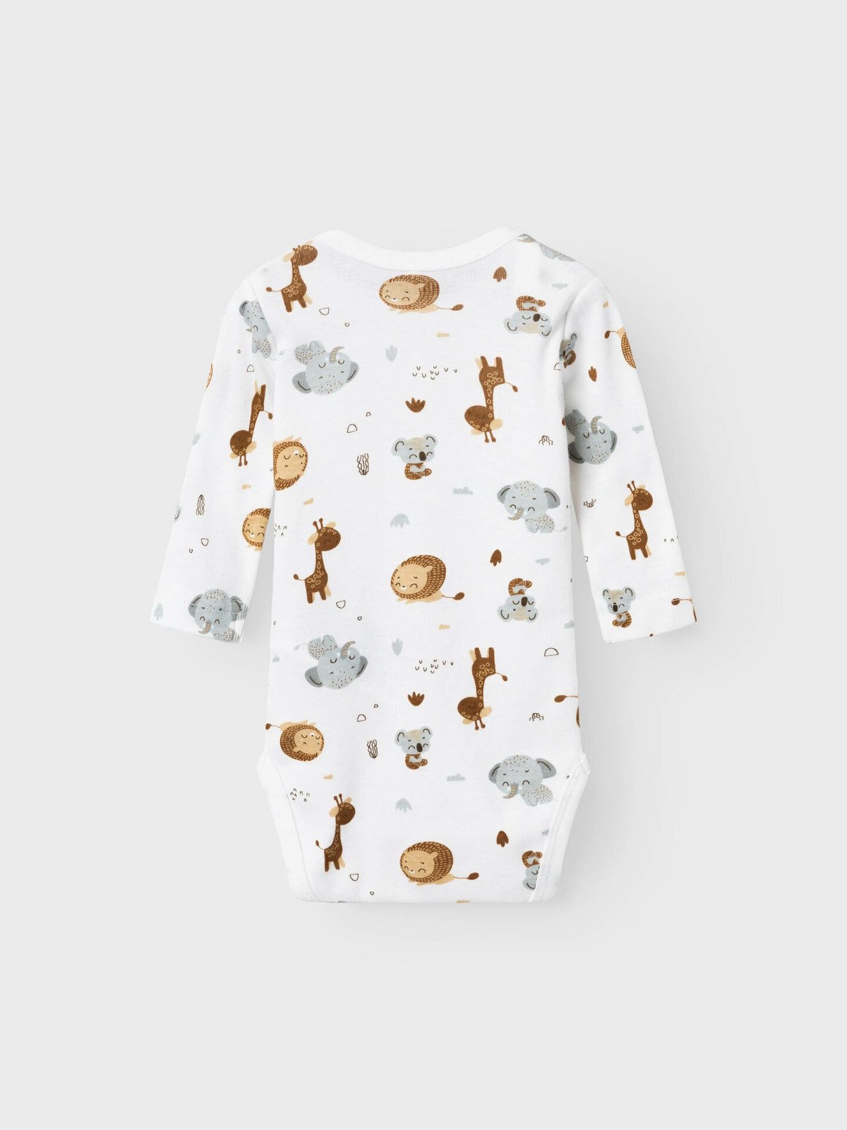 Name It Body 2-Pack Long Sleeve Beige Animal Bright White