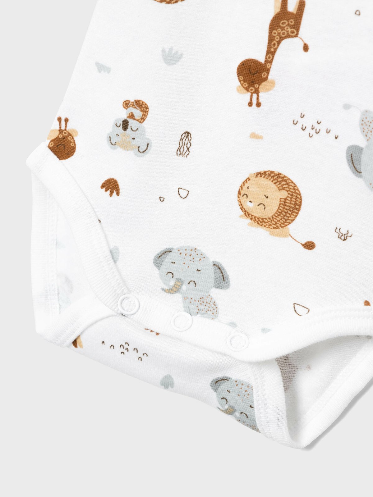 Name It Body 2-Pack Long Sleeve Beige Animal Bright White