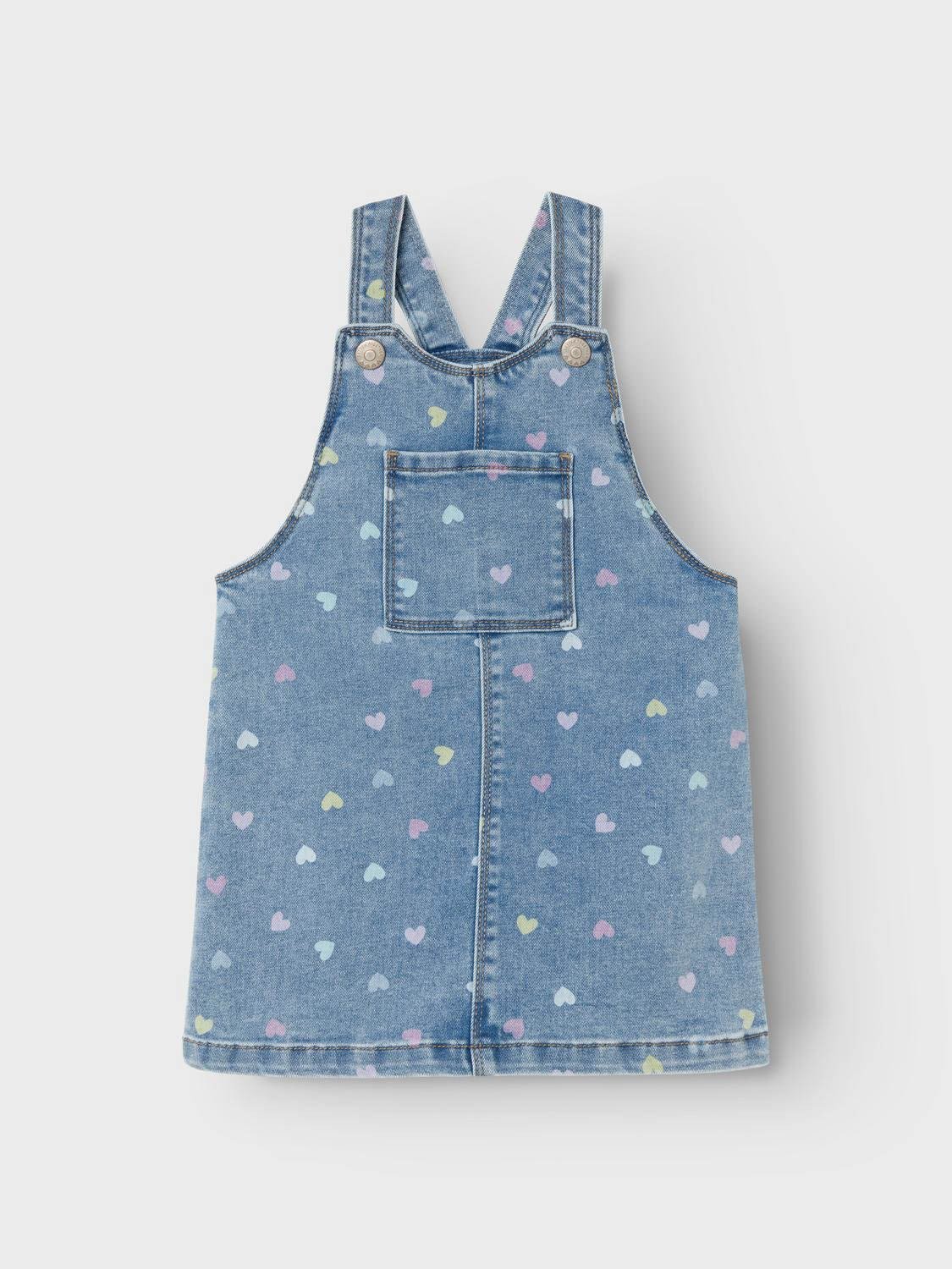 Name It Rosa Short Denim Bibskirt Medium Blue Denim