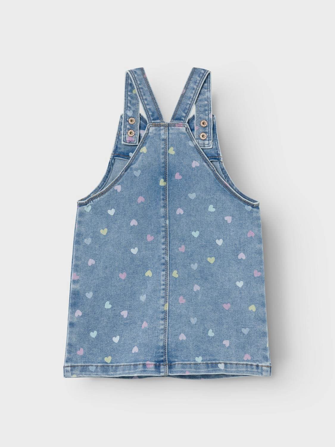 Name It Rosa Short Denim Bibskirt Medium Blue Denim