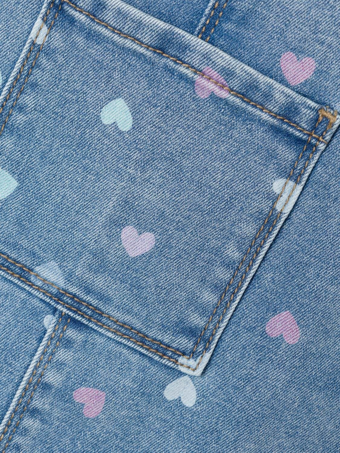 Name It Rosa Short Denim Bibskirt Medium Blue Denim