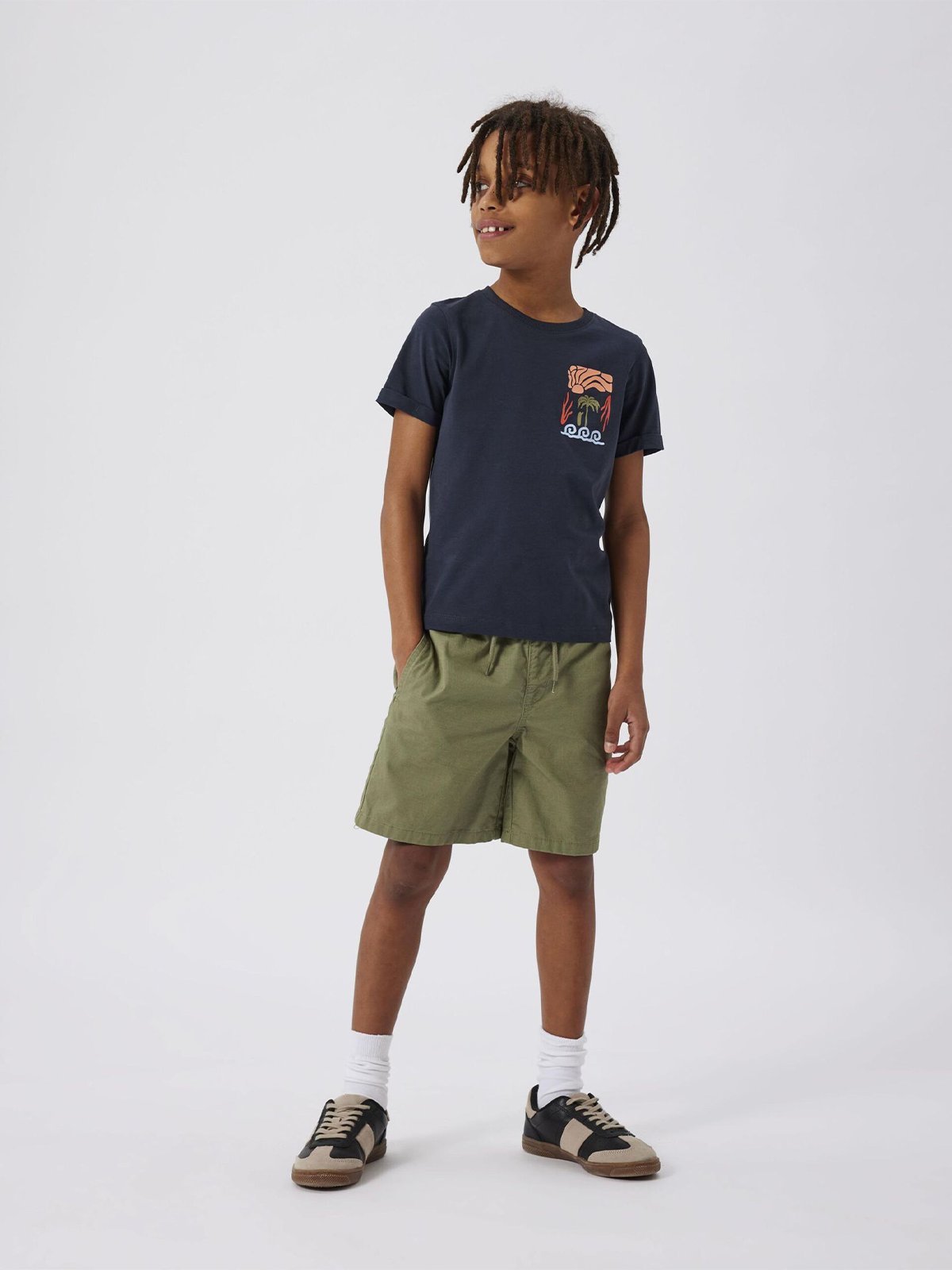 Name It Ryan Jog L Twill Shorts Oil Green