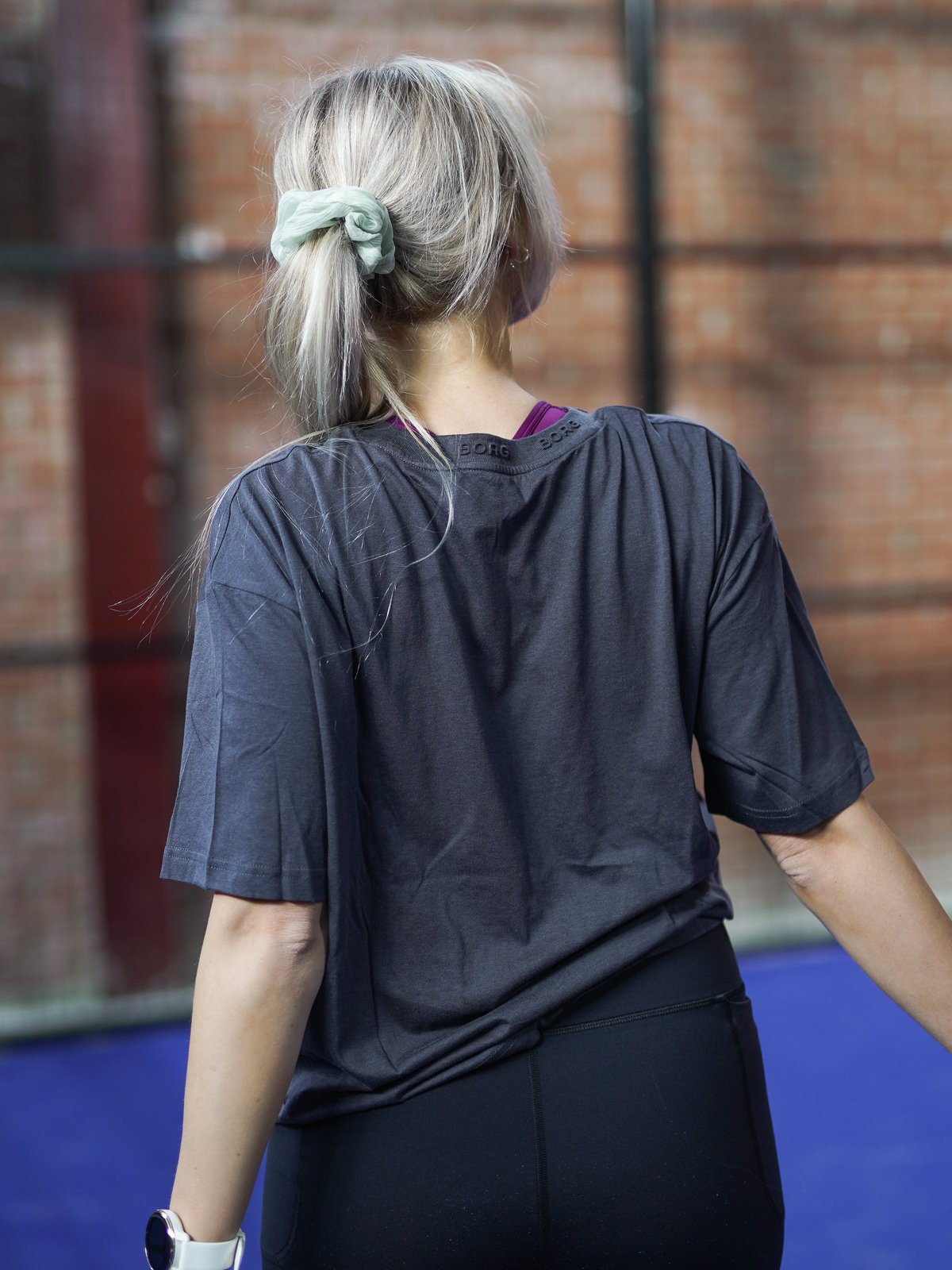 Björn Borg Borg Loose T-Shirt Gray Pinstripe