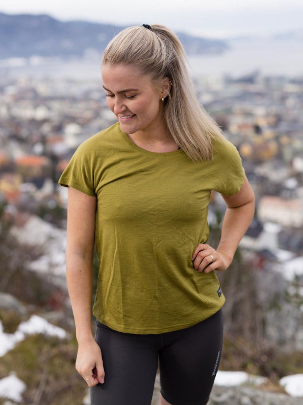 Bergans Urban Wool Tee Olive Green