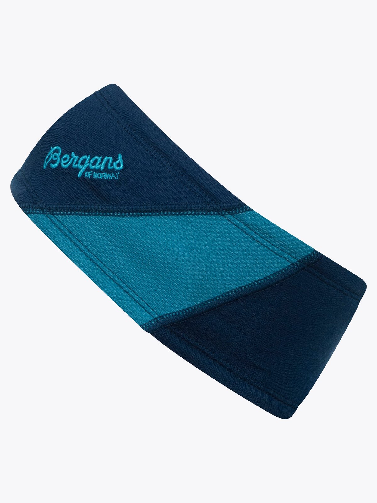 Bergans Cecilie V2 Light Wool Headband Deep Sea Blue / Clear Ice Blue