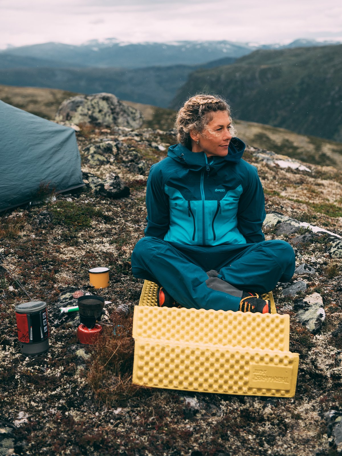 Bergans Cecilie 3L Jacket Clear Ice Blue / Deep Sea Blue