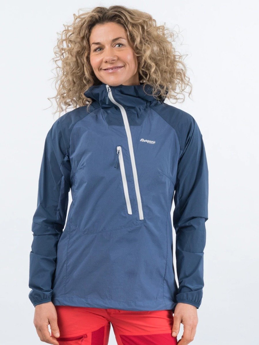 Bergans Cecilie Wind Anorak Light Thunder Blue / Thunder Blue / Silver Grey