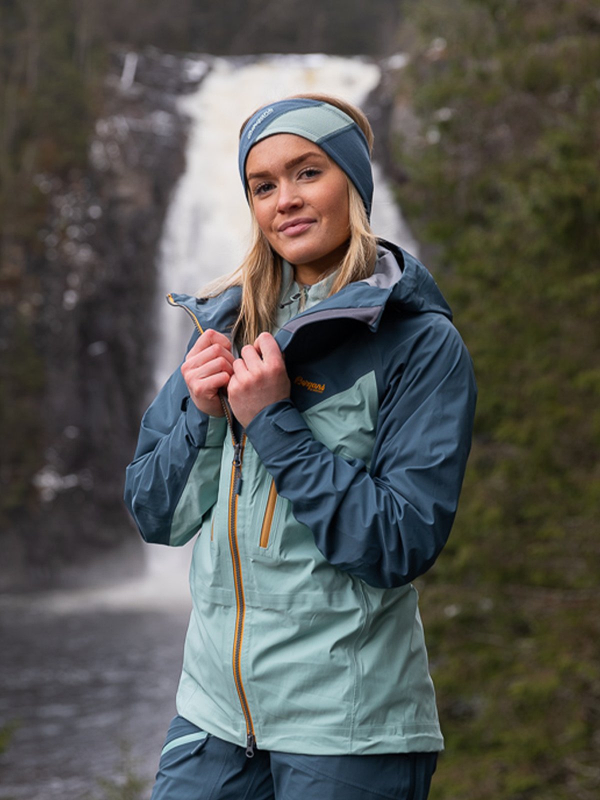 Bergans Cecilie Wool Headband Orion Blue / Misty Forest