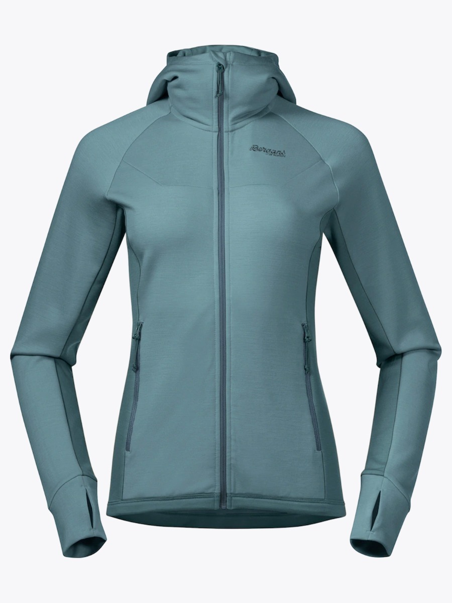 Bergans Cecilie Wool Hood Jacket Light Forest Frost / Forest Frost