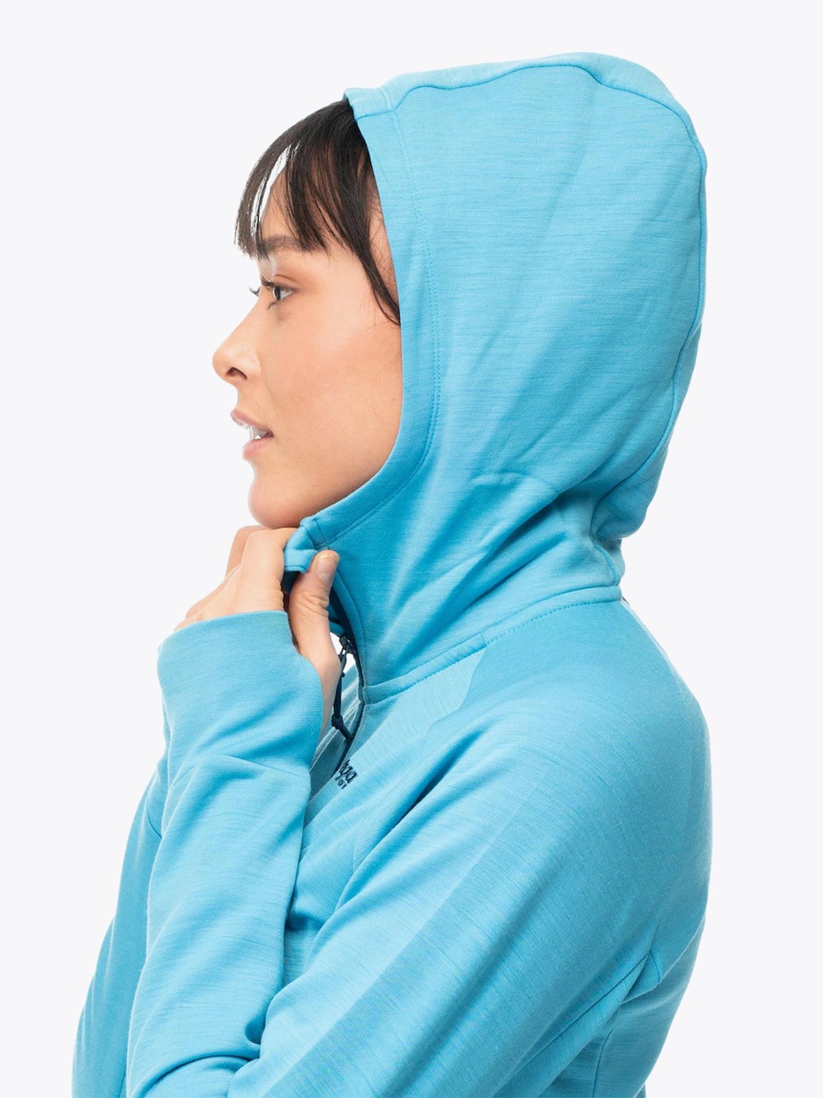 Bergans Cecilie Wool Hood Jacket Clear Ice Blue