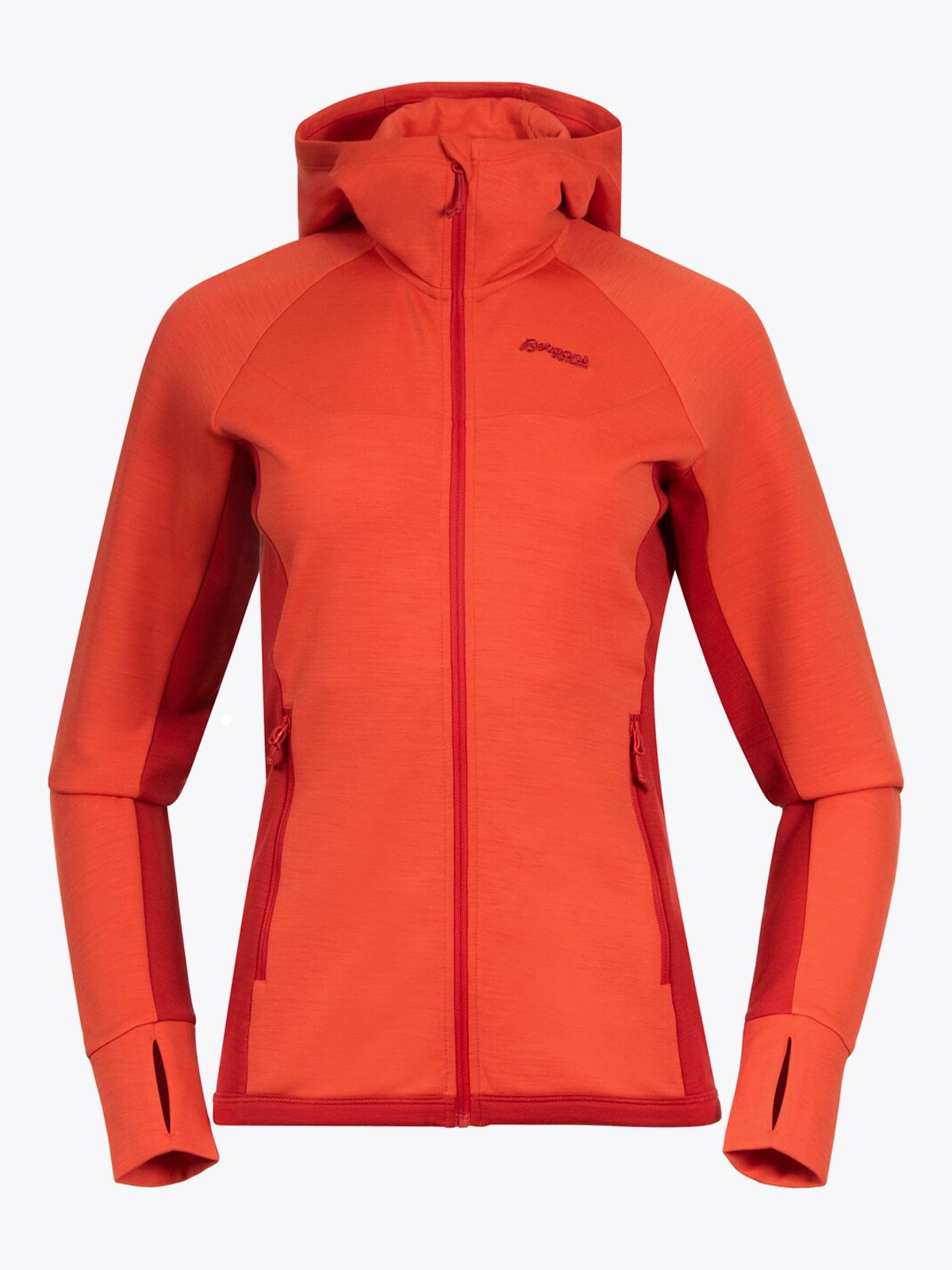 Bergans Cecilie Wool Hood Jacket Energy Red / Red Leaf