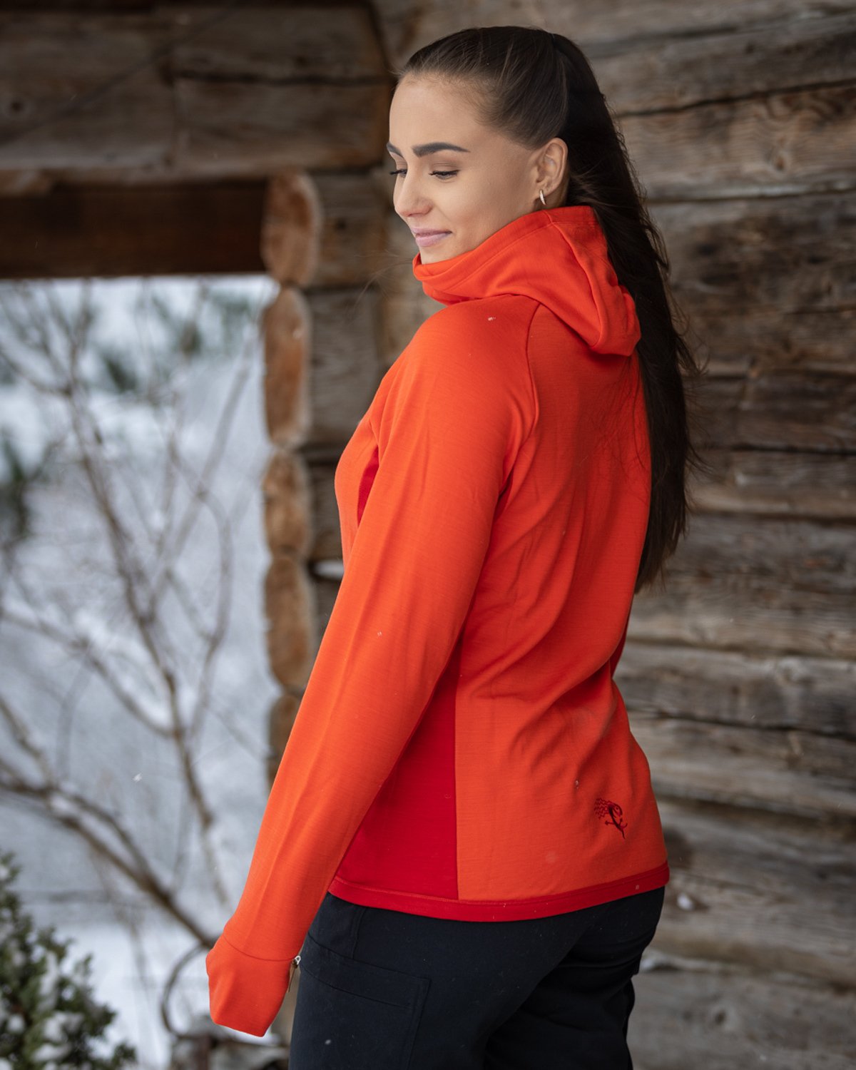 Bergans Cecilie Wool Hood Jacket Energy Red / Red Leaf