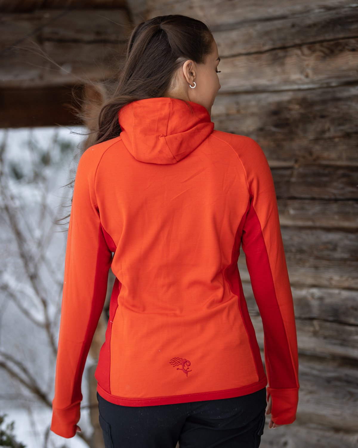 Bergans Cecilie Wool Hood Jacket Energy Red / Red Leaf