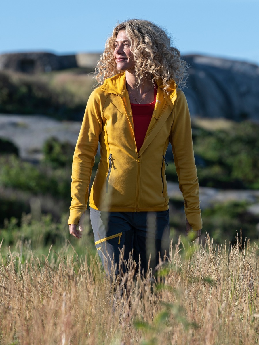 Bergans Cecilie Wool Hood Jacket Golden Yellow
