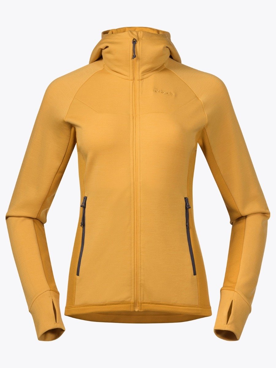 Bergans Cecilie Wool Hood Jacket Golden Yellow