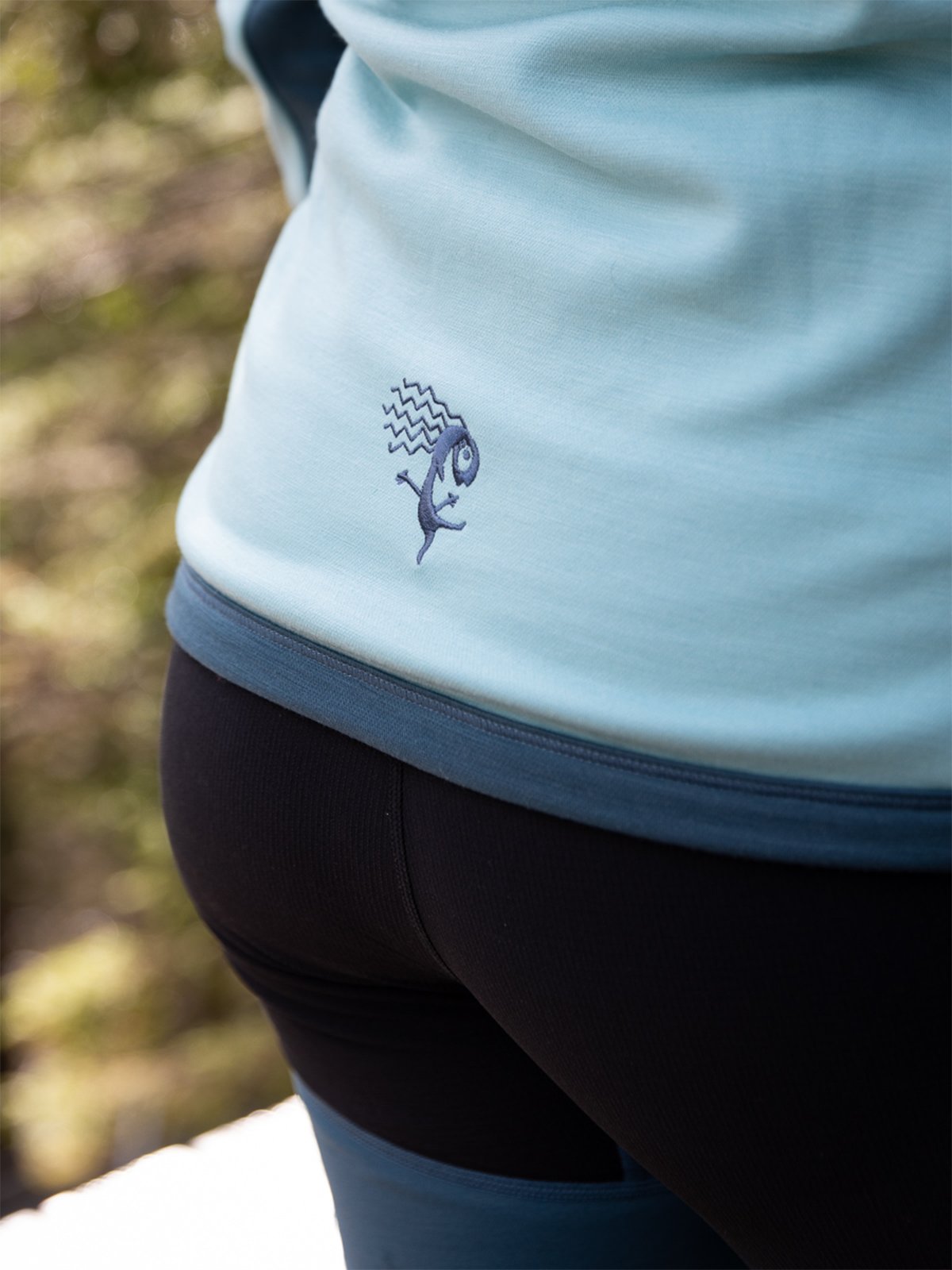 Bergans Cecilie Wool Hood Jacket Misty Forest / Orion Blue