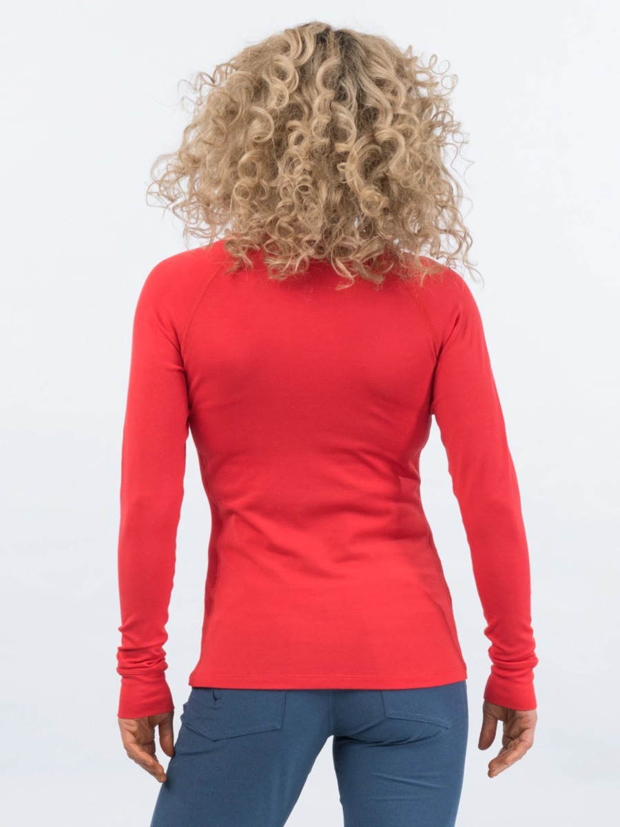 Bergans Cecilie Wool Long Sleeve Light Dahlia Red / Dahlia Red
