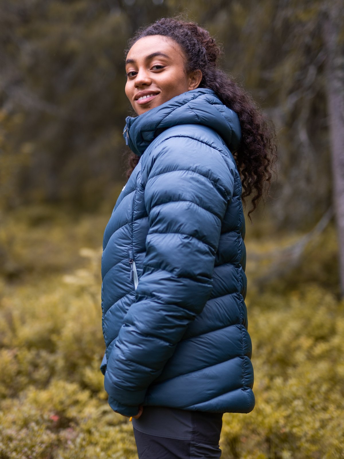 Bergans Cecilie V3 Down Jacket Orion Blue / Misty Forest