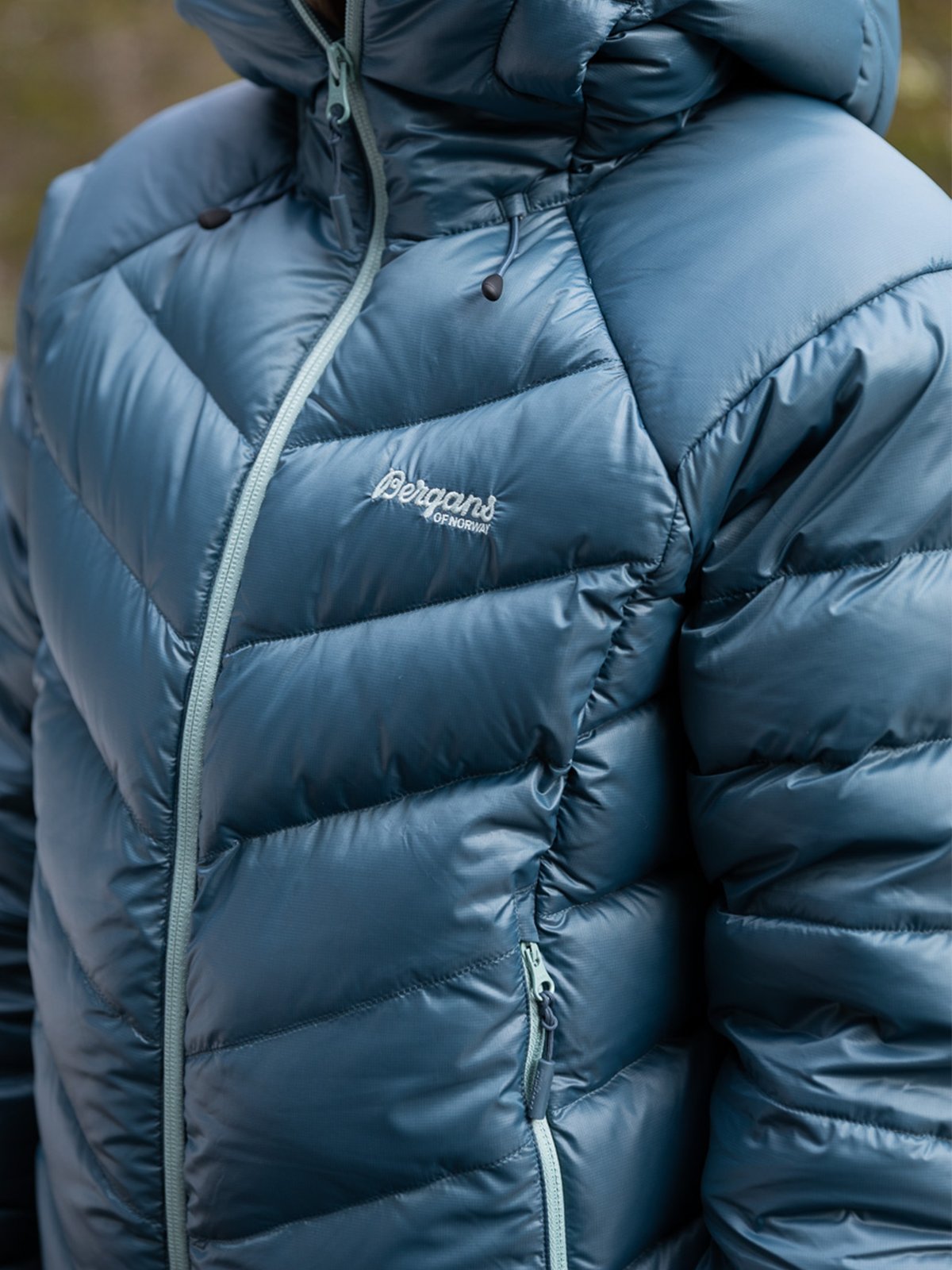 Bergans Cecilie V3 Down Jacket Orion Blue / Misty Forest