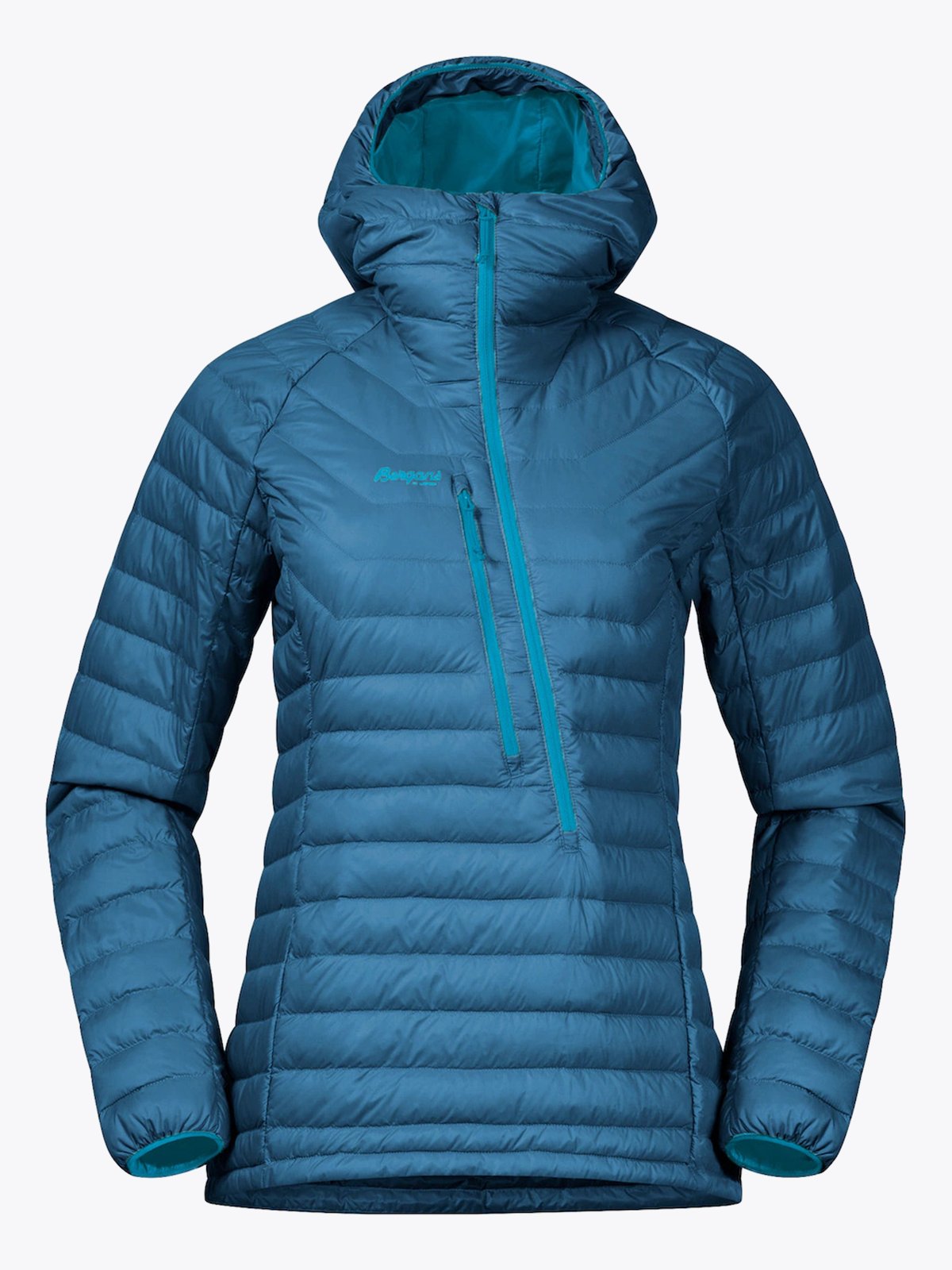 Bergans Cecilie Down Light Anorak Deep Sea Blue / Clear Ice Blue