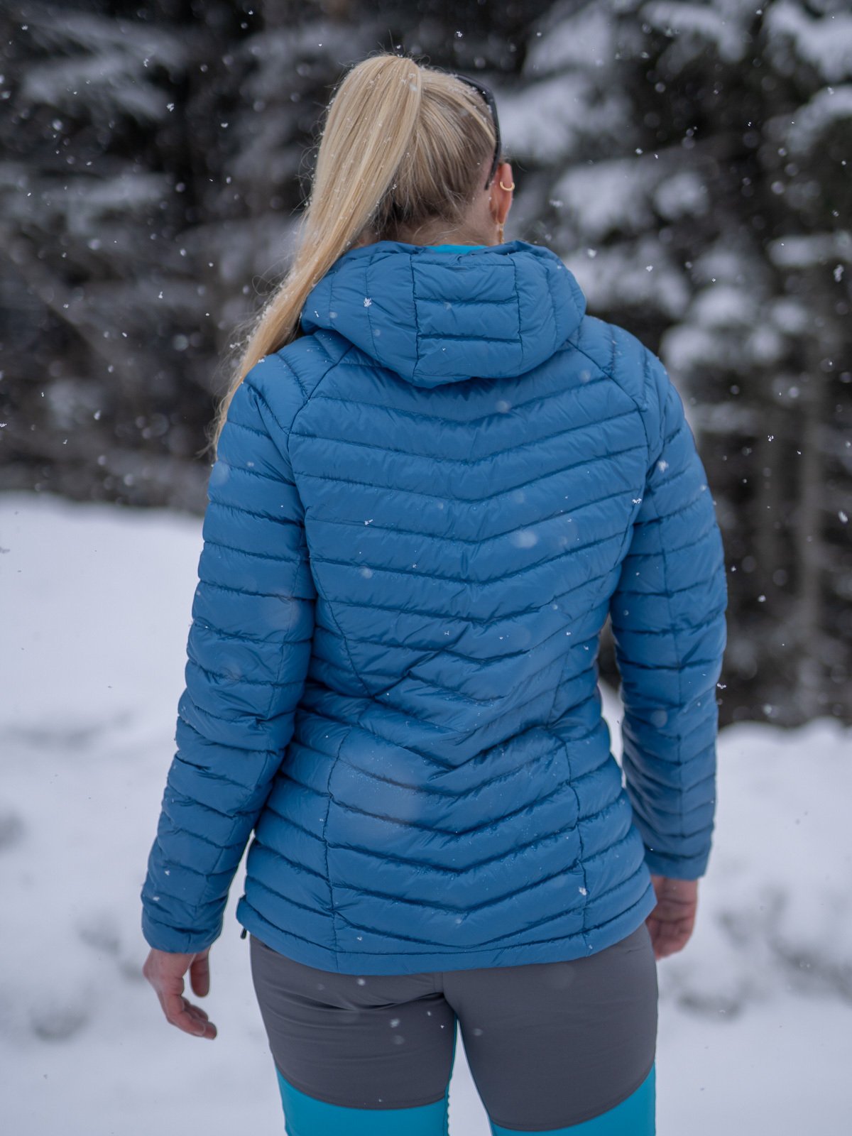 Bergans Cecilie Down Light Anorak Deep Sea Blue / Clear Ice Blue