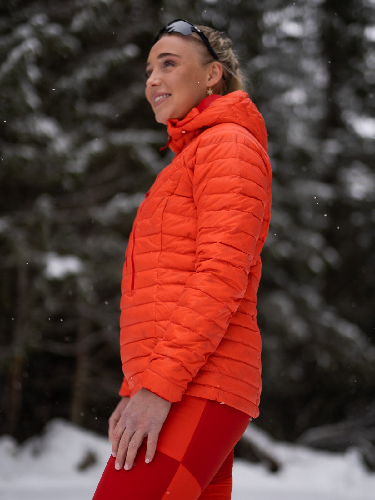 Bergans Cecilie Down Light Anorak Energy Red / Red Leaf
