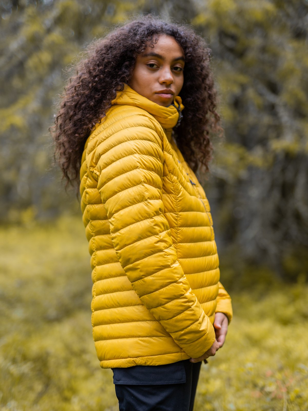 Bergans Cecilie Down Light Anorak Light Golden Yellow / Solid Dark Grey