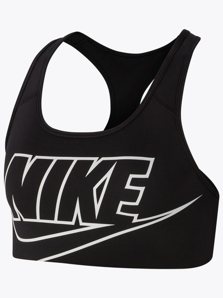 Nike Swoosh Futura Sports Bra Black/ White