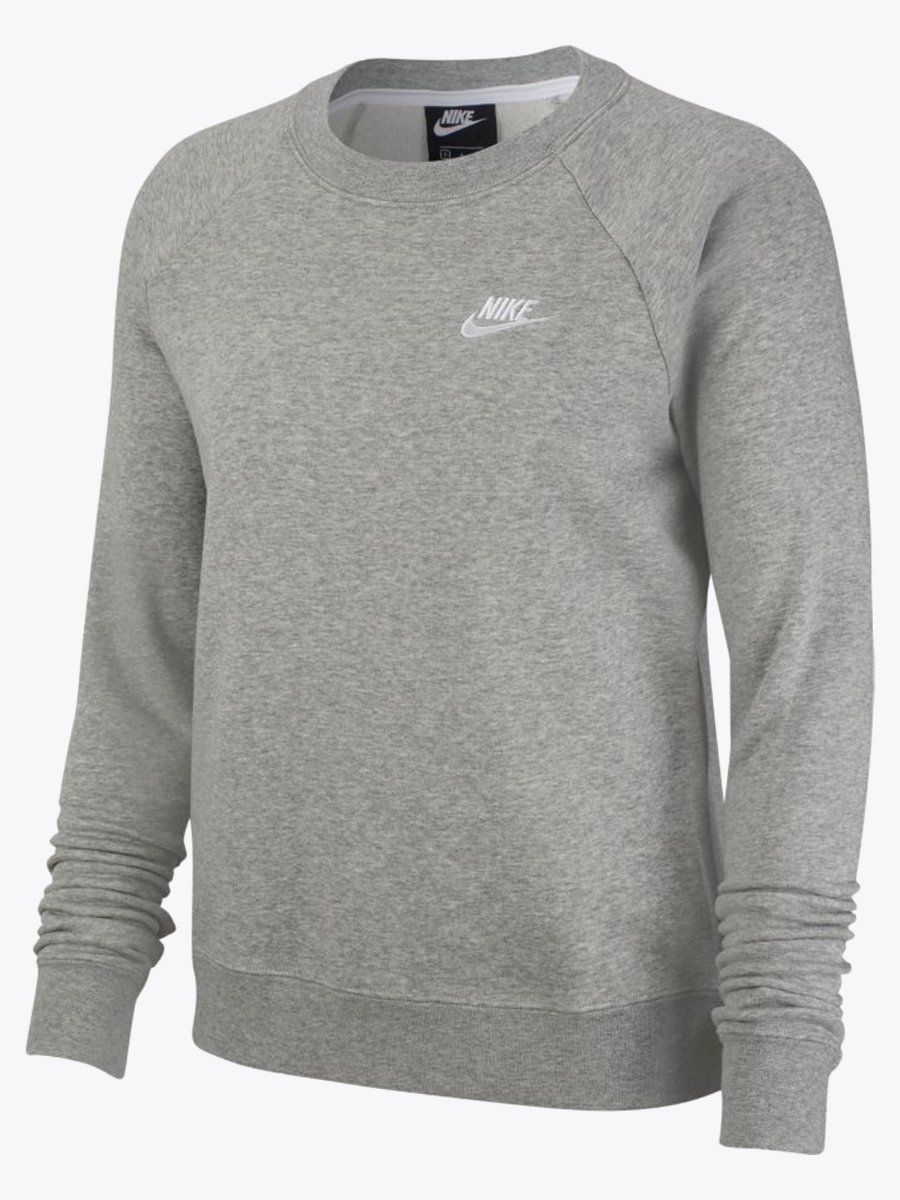 Nike Nike Essential Flc Crew Dark Grey Heather/ White
