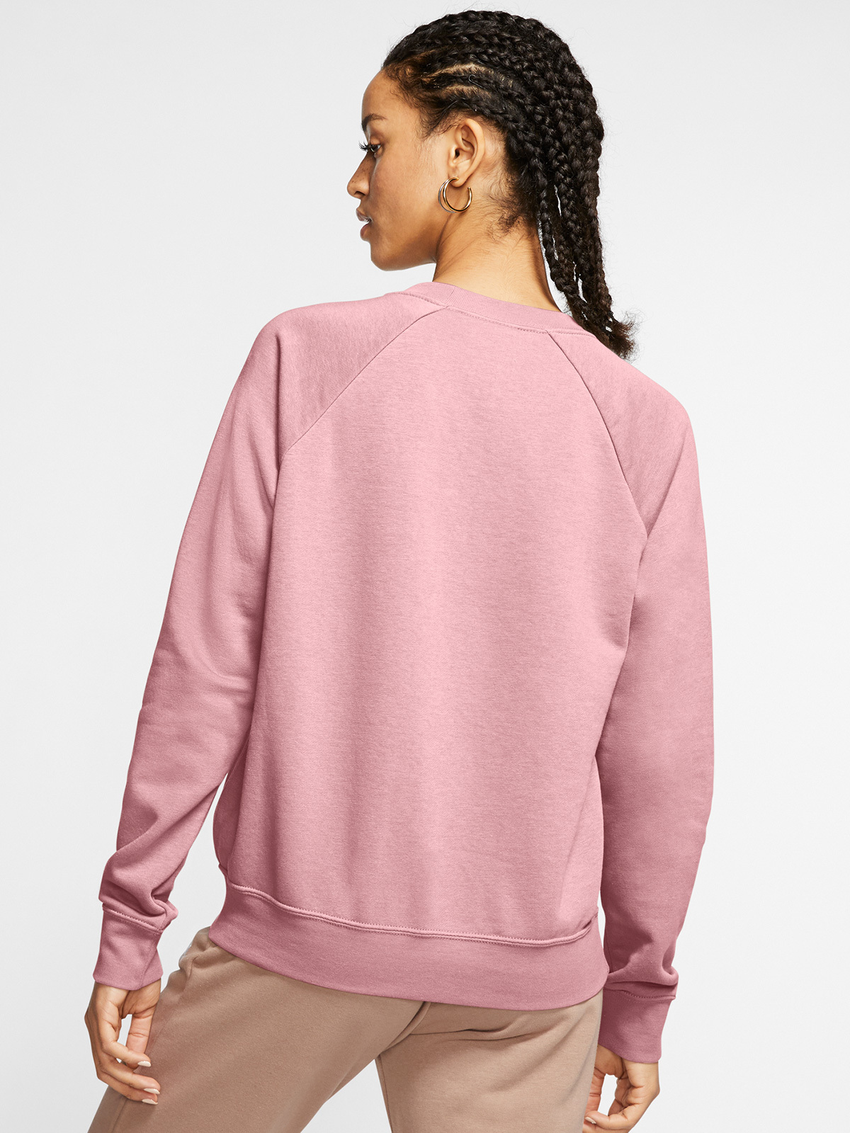 Nike Nike Essential Flc Crew Pink Glaze / White
