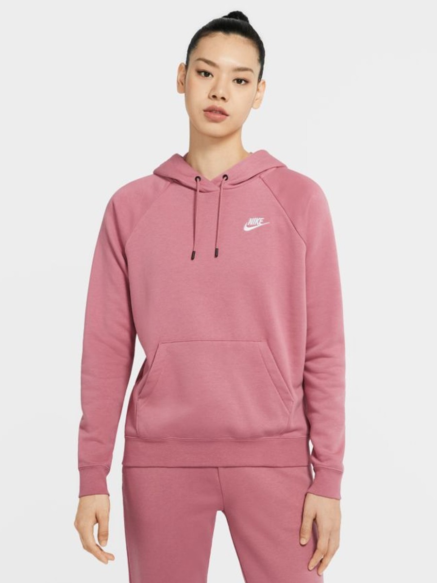 Nike Essential Hoodie Fleece Desert Berry/ White