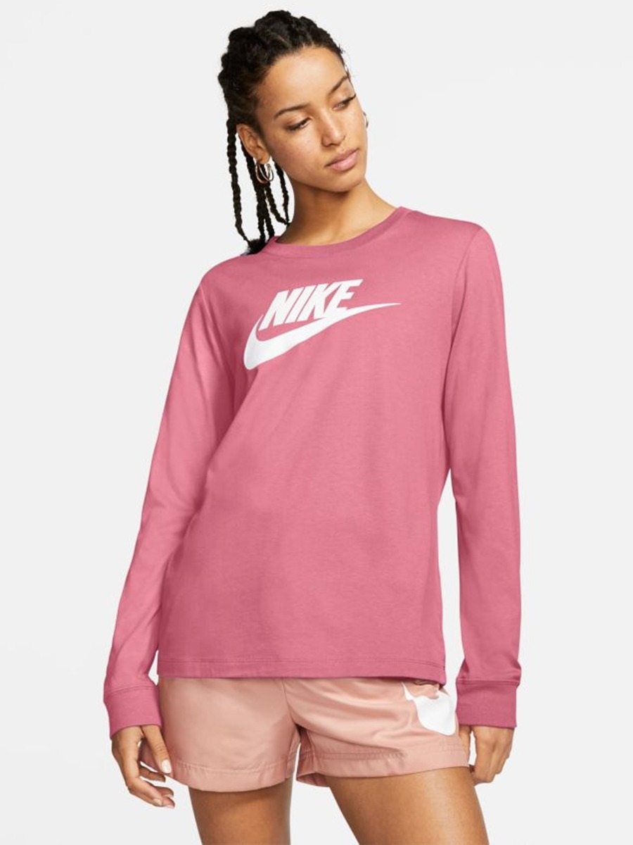 Nike Essential Long Sleeve Tee Desert Berry/ White