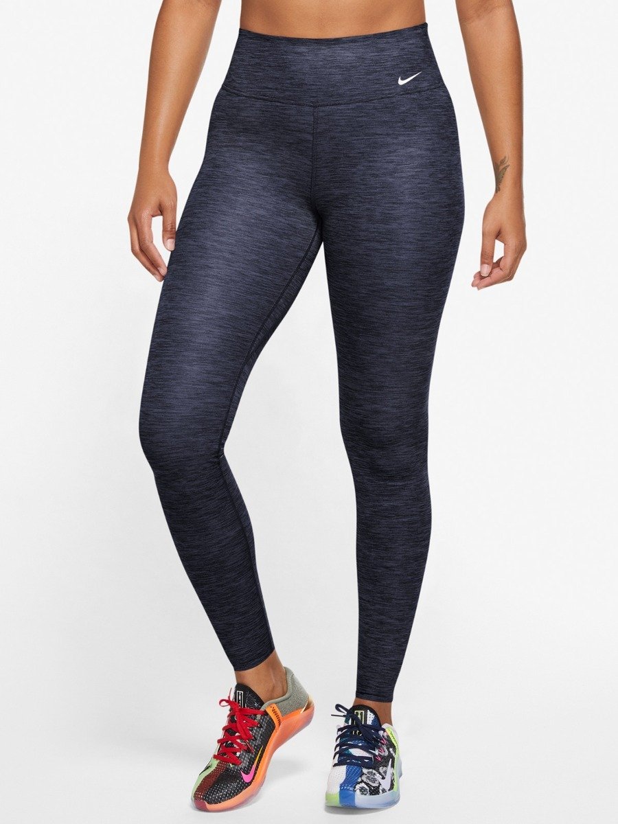 Nike One Luxe Mid Rise Heathered Tights Obsidian / Clear