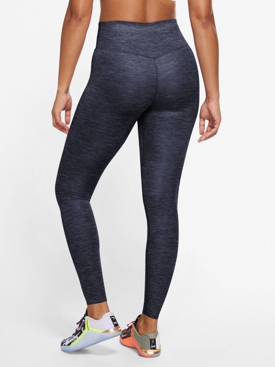 Nike One Luxe Mid Rise Heathered Tights Obsidian / Clear