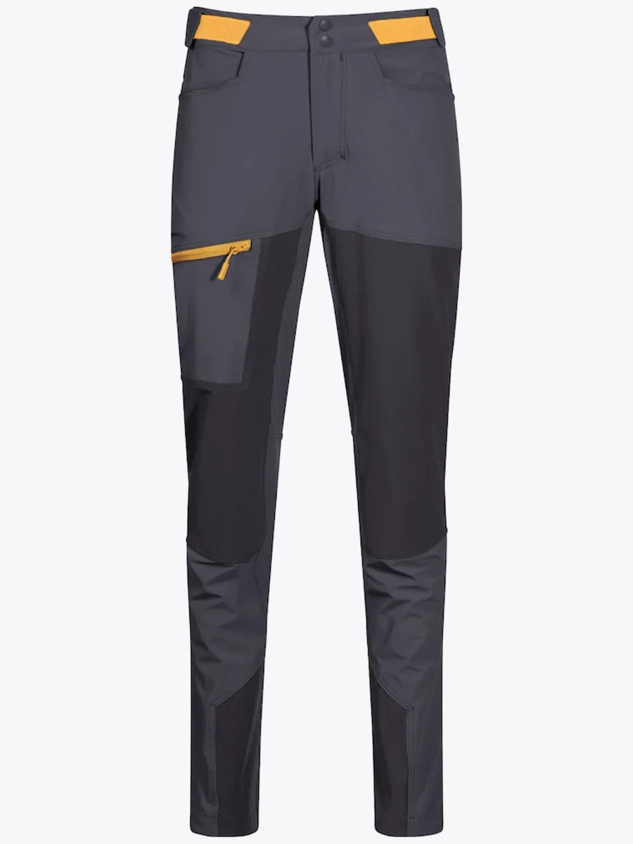 Bergans Cecilie Mountain Softshell Pant Solid Dark Grey / Solid Charcoal / Light Golden Yellow