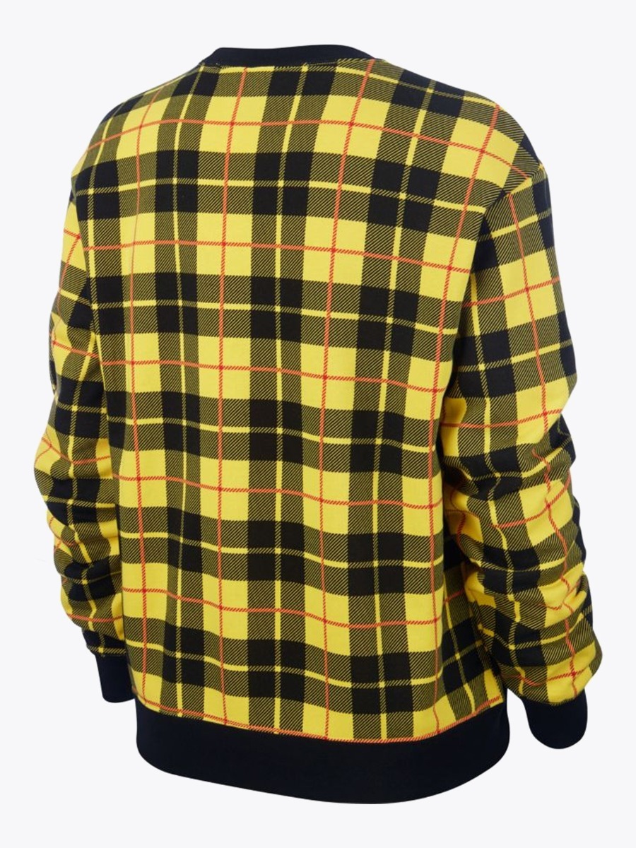 Nike Sportswear Crew Flc Plaid Chrome Yellow / Black
