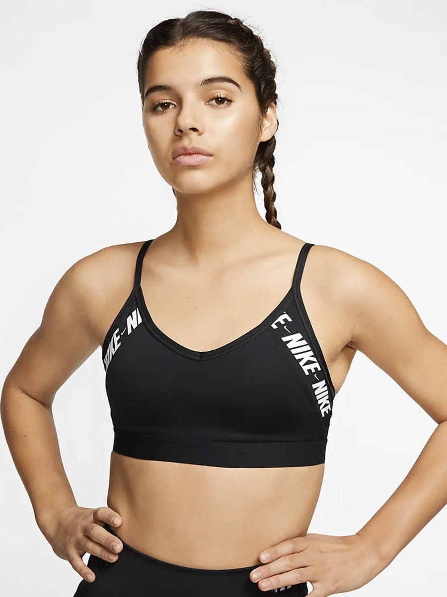 Nike Indy Logo Sports Bra Limelight/ Valerian Blue/ White