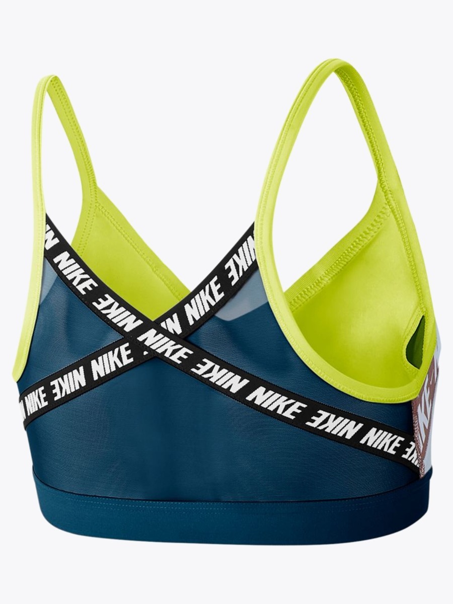 Nike Indy Logo Sports Bra Limelight/ Valerian Blue/ White