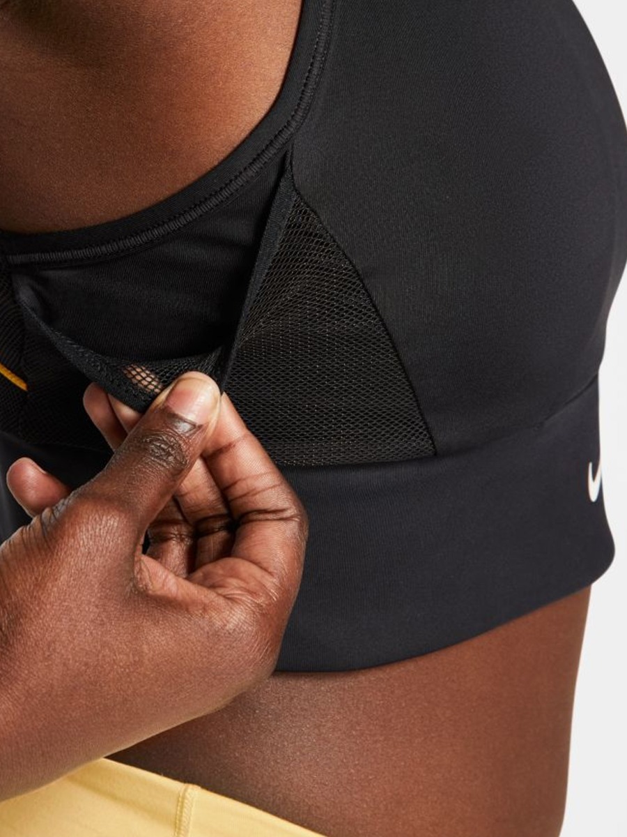 Nike Swoosh Icon Clash Sports Bra Black/ Laser Orange/ White