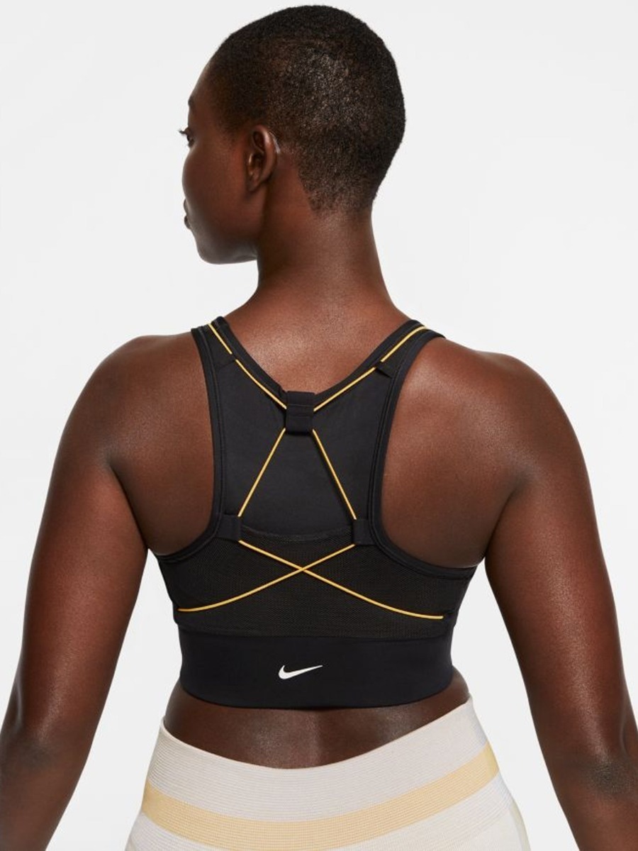 Nike Swoosh Icon Clash Sports Bra Black/ Laser Orange/ White