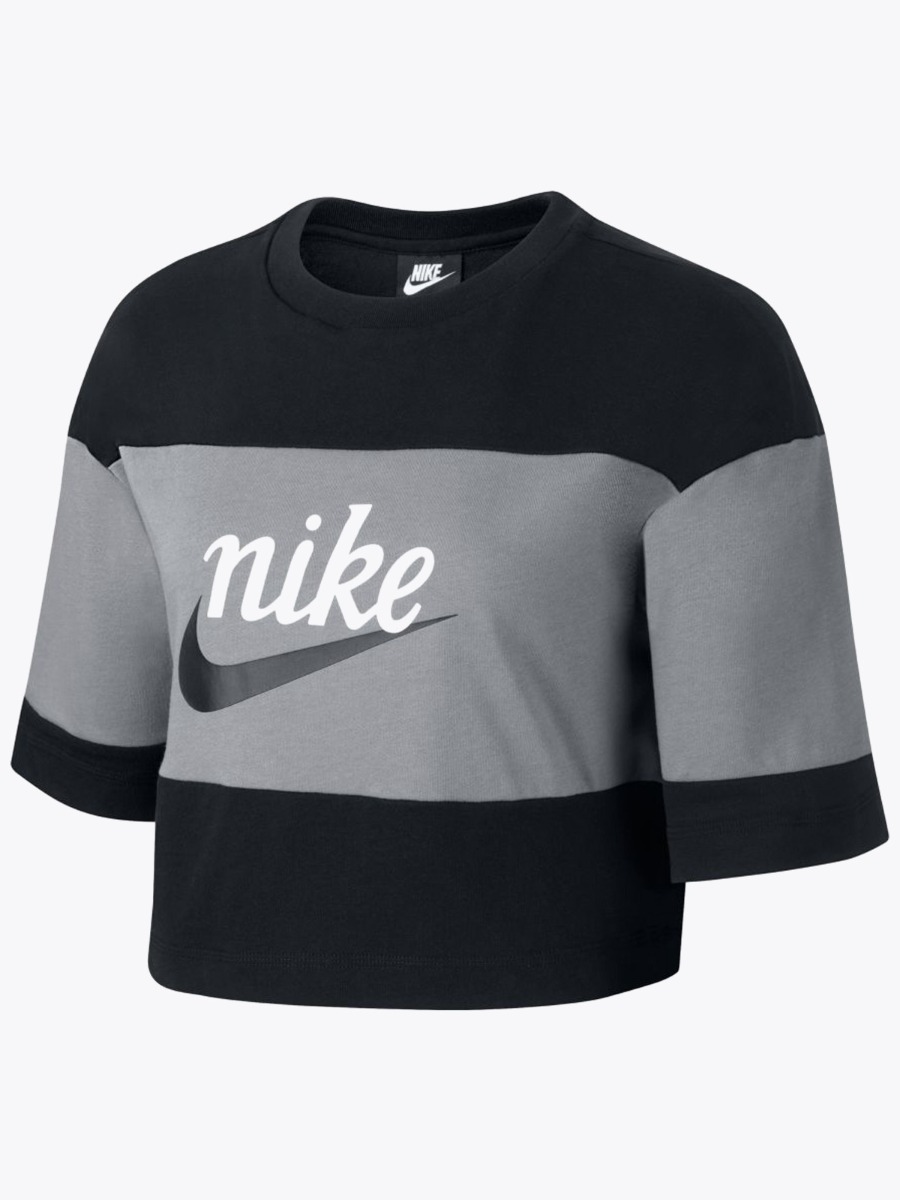 Nike Sportswear Varsity Top SS Smoke Grey/ Black/ Sail