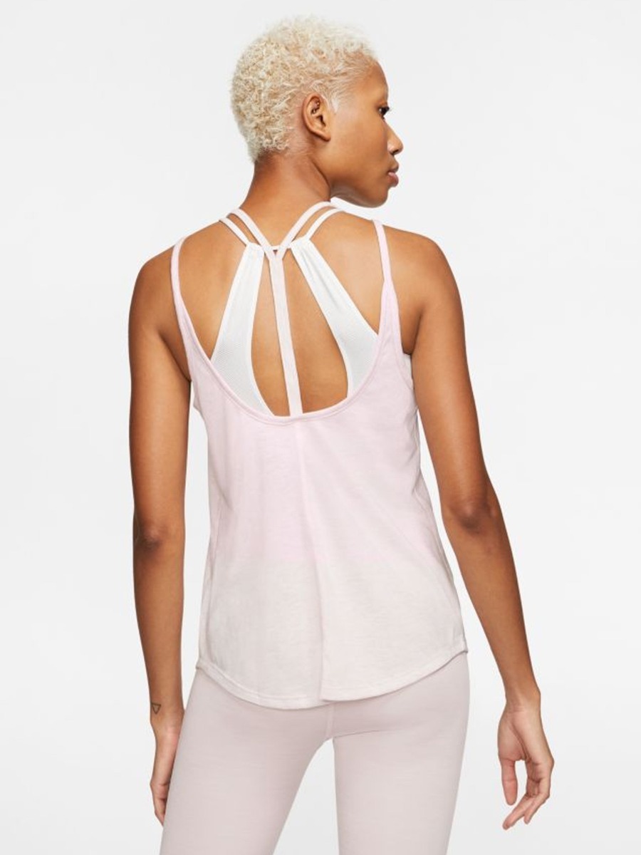 Nike Yoga Strappy Tank Barely Rose/ Plum Chalk