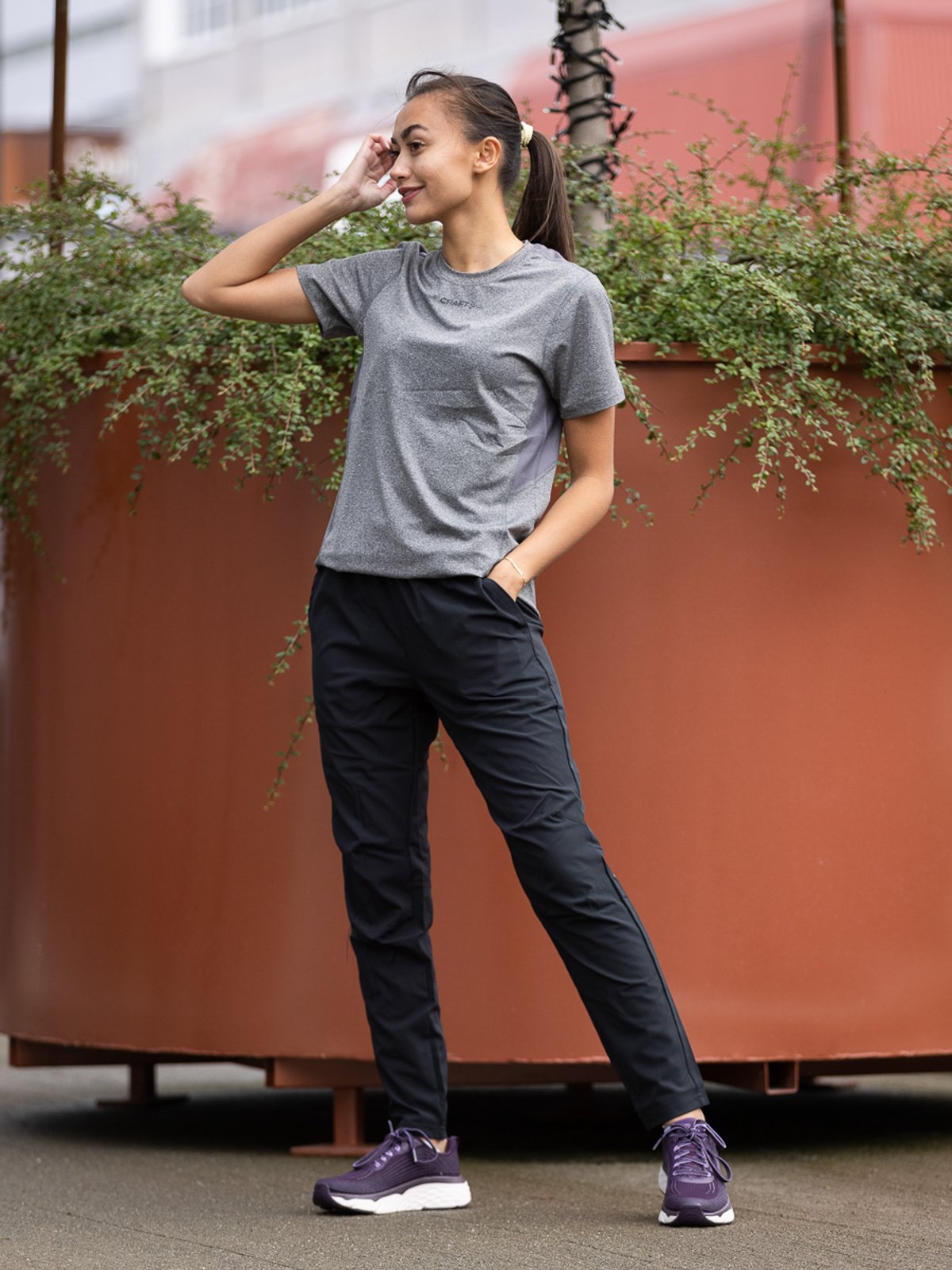 Craft Adv Essence Short Sleeve Tee Dark Grey Melange