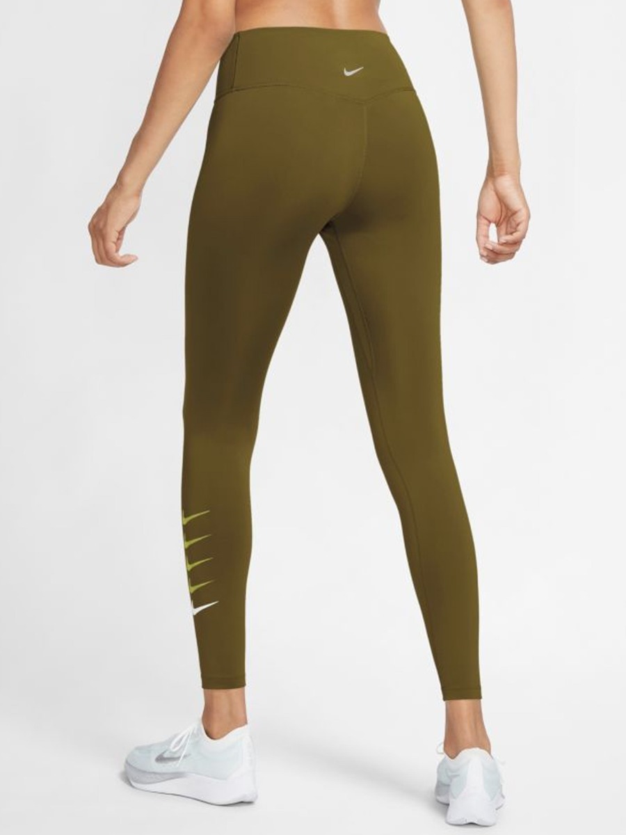 Nike Swoosh Run 7/8  Tights Olive Flak/ Reflective Silver
