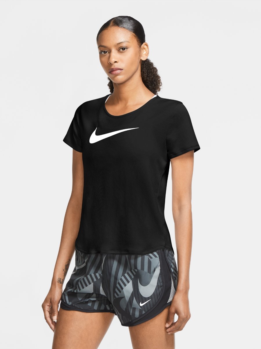 Nike Swoosh Run Tee Black/ Reflective Silver