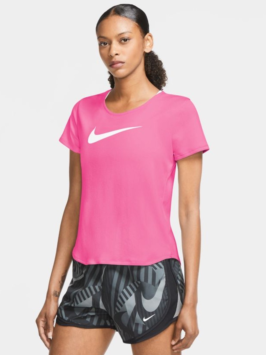 Nike Swoosh Run Tee Pink Glow/ Reflective Silver/ White
