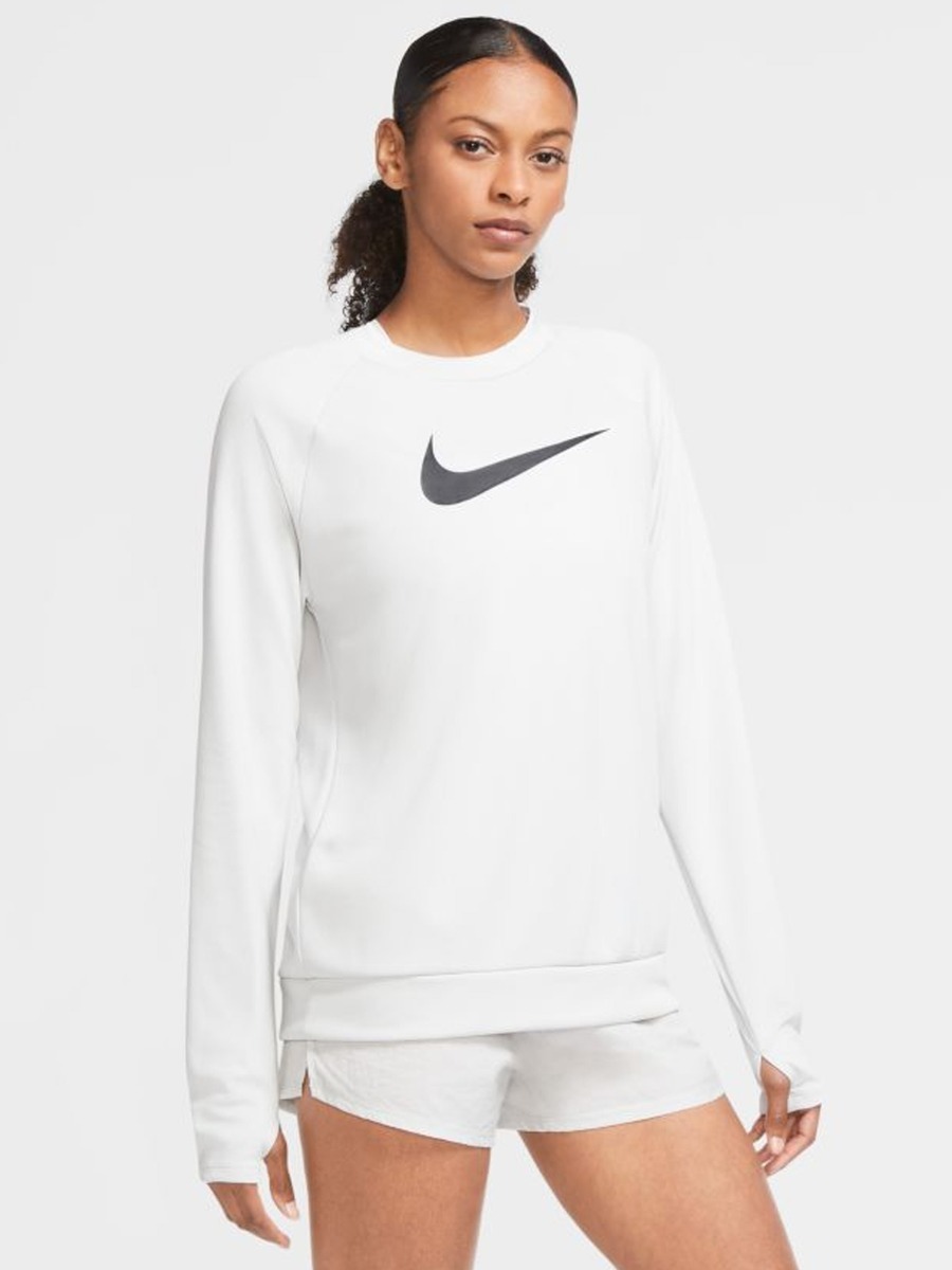 Nike Swoosh Run Top Crew Grey Fog/ Black