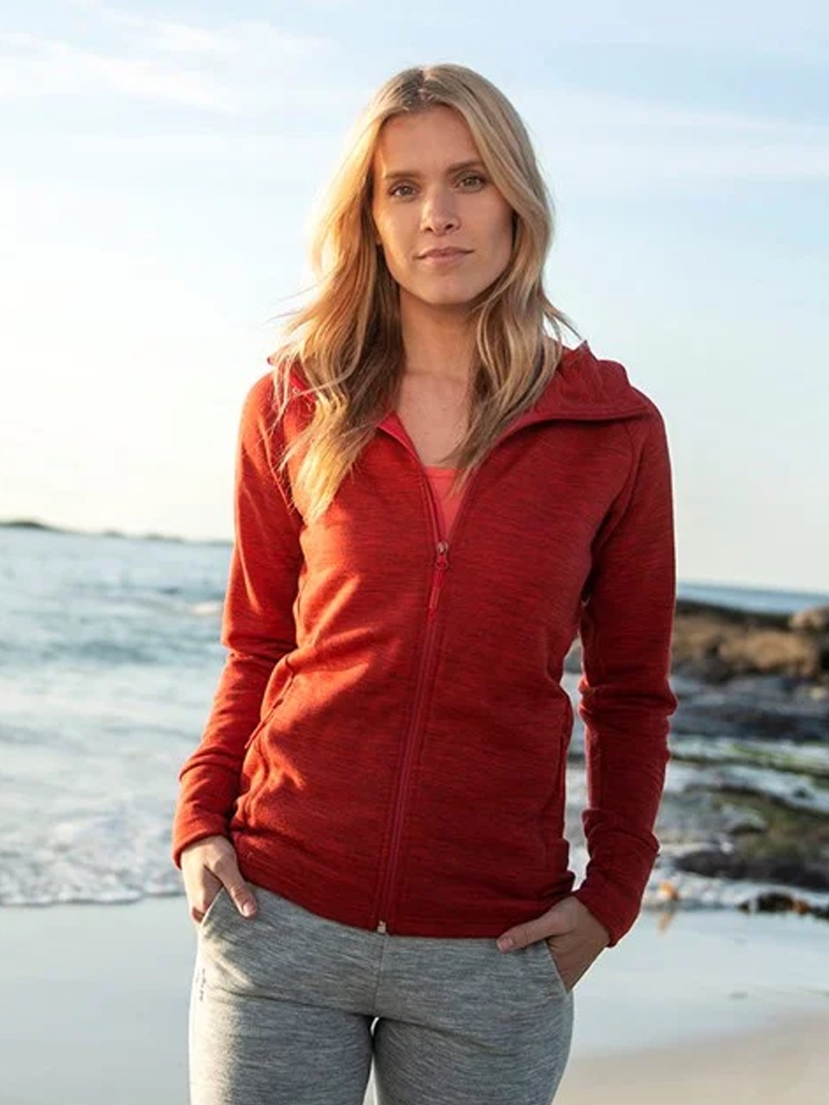 Devold Nibba Jacket w/Hood Cayenne Melange