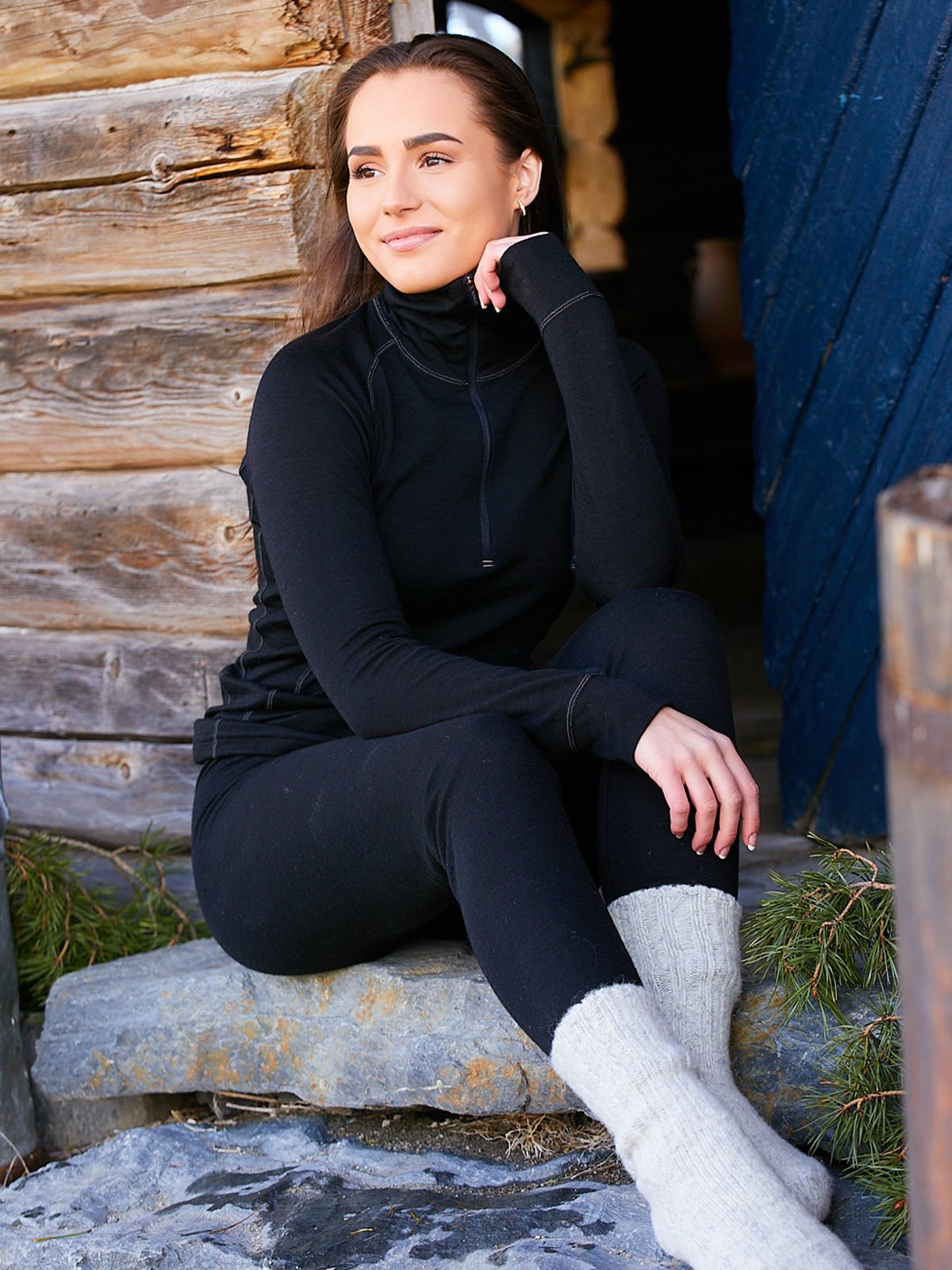 Devold Duo Active Merino 205 Zip Neck Woman Svart