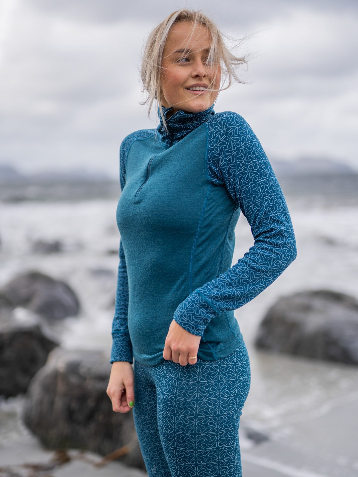Devold Duo Active Merino 205 Zip Neck Woman Flood